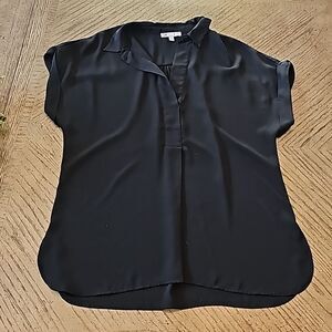 Black collared blouse size S DR2